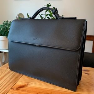 Armani Satchel in grained leather with detachable strap